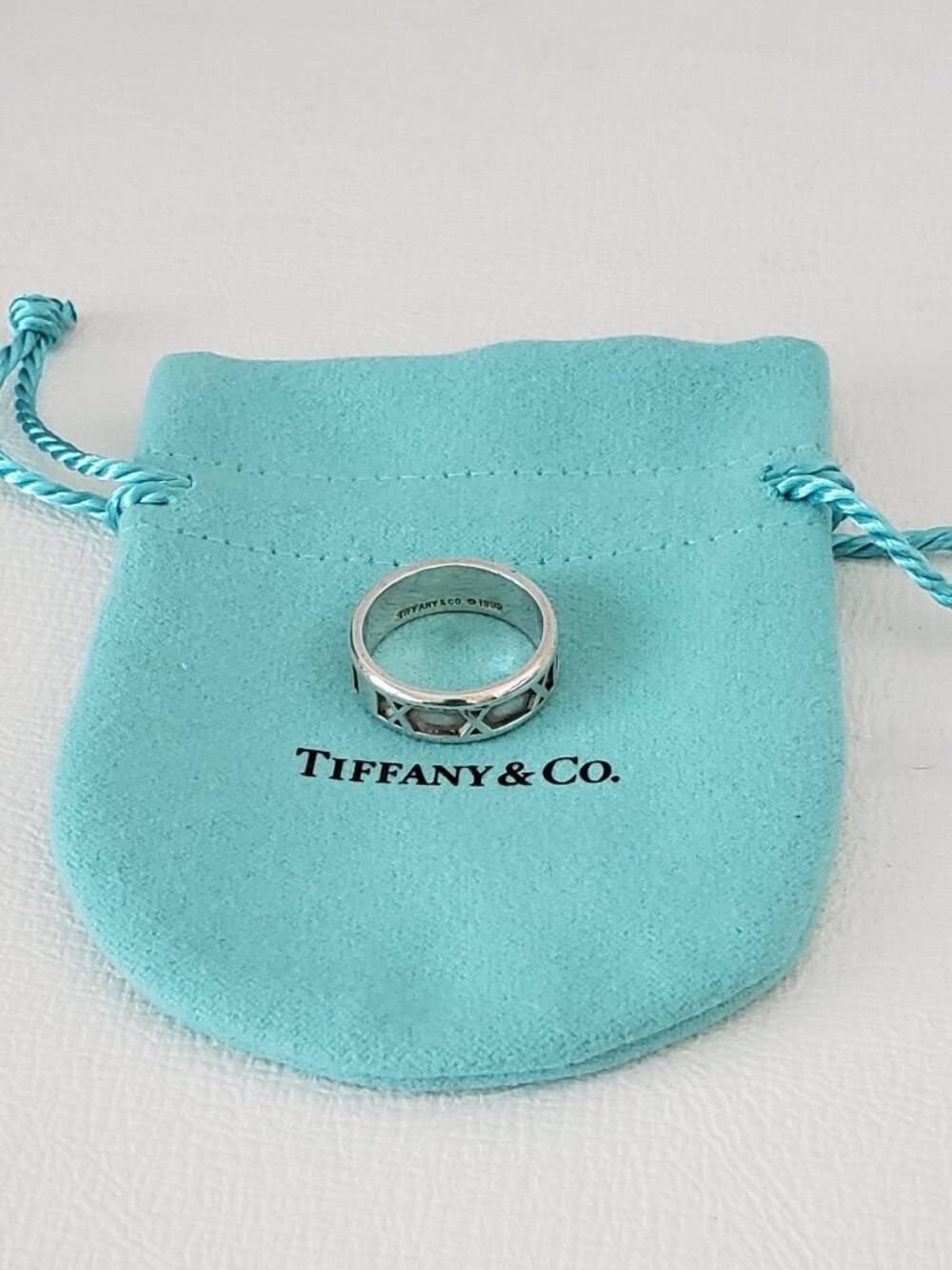 Tiffany & Co. Atlas Sterling Silver Band Authentic Vintage Ring Size 6.25